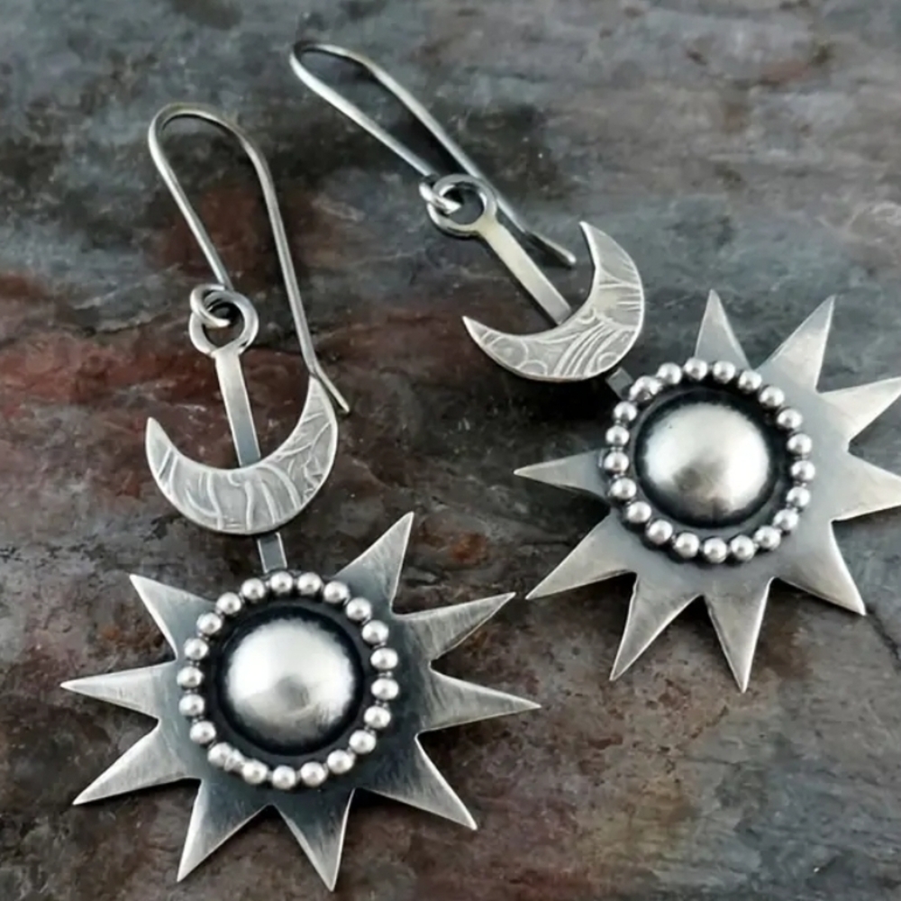 Silver Starburst Earrings